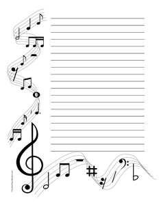 Musical Notes- Portrait- Wide Rule