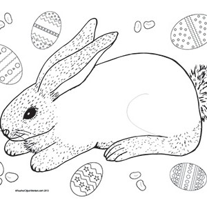 Easter-Bunny-&-Easter-Eggs-Landscape--Blank
