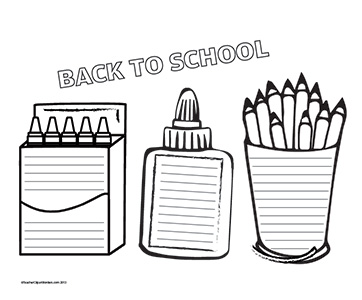 Back to School Supplies- Landscape- College Rule - Teacher Clipart
