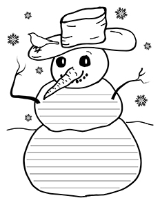 Winter-Snowman--Portrait--Wide-Rule