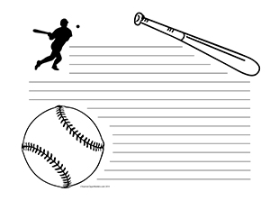 Baseball--Landscape--Wide-Rule