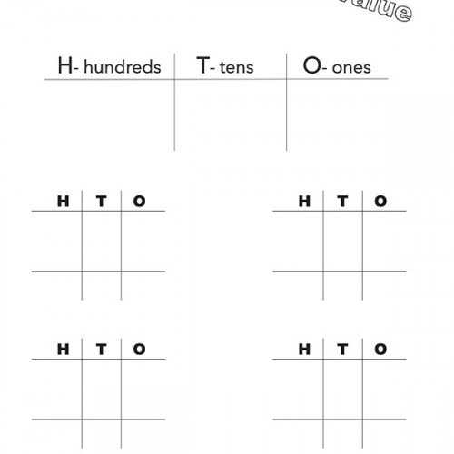 Hundreds, Tens, Ones Place Value Chart for Adding and Subtraction