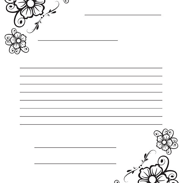 Flowers Letter Outline Wide
